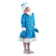 Детский новогодний костюм Снегурочка плюш фото