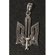 Серебряный кулон Герб Украины "Тризуб-воля"
