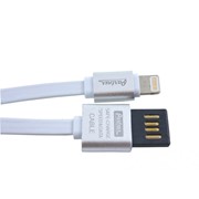Кабель Partner USB 2.0 - Apple iPhone/iPod/iPad 8pin, 1м, 2.1A, реверсивный, плоский фото