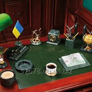 Набор настольный руководителя из зеленого мрамора на 15 предметов (ТМ BUROMAX)