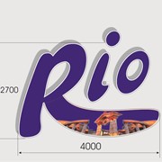 Готовая! “Рио“ новая световая вывеска из объемных элементов фото