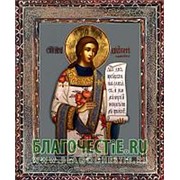 Благовещенская икона Роман Сладкопевец, копия старой иконы, печать на дереве Высота иконы 11 см фото