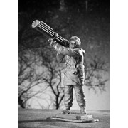 Оловянный солдатик “Немецкий солдат с ПЗРК“ чернение 54 мм. фотография
