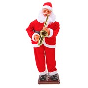 Дед Мороз “В красном костюме, с ремешком, с саксофоном“ двигается, 180 см фотография