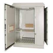 Шкаф уличный всепогодный 9U (800х800), передняя дверь вентилируемая, боковая дверь металл фото