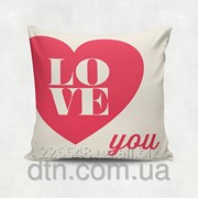 Подушка декоративная с принтом Love you фото