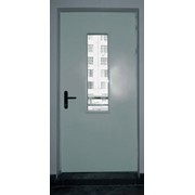 Дверь противопожарная металлическая с остеклением однопольная фото