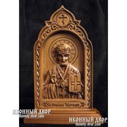 Святитель Николай - Резная Икона Из Дерева (210 Х 115 Груша) Код товара: ОДВ-4 фото