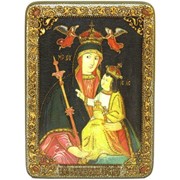Икона аналойная Божией Матери «Белыничская» на мореном дубе фотография