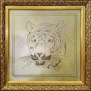 Картина Взгляд тигра 65х65 с кристаллами Swarovski (2309) фотография