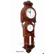 Часы настенные в деревянном корпусе с барометром и термометром модель №0