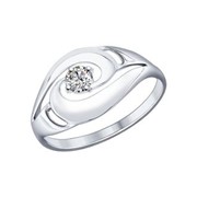 Кольцо из серебра с фианитами(94012157) фотография