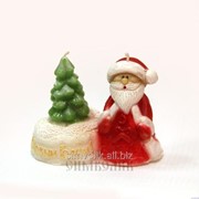 Свеча Дед Мороз с ёлкой фотография