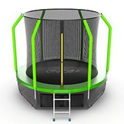 Батут с внутренней сеткой и лестницей EVO JUMP Cosmo 8ft (Green) + Lower net.