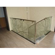 Лестница комбинированная стекло дуб металл фото