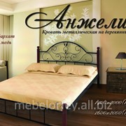 Металлическая кровать Анжелика на деревянных ножках