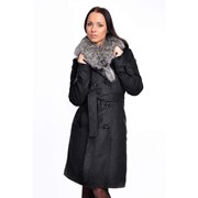Пальто из шерстяной пряжи женское, зимнее, модель Лада, артикул Ш-501 фотография