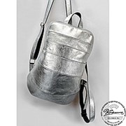 Кожаный рюкзак “Беверли“ (белое золото) фото