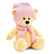 Мягкая игрушка «Медведь Топтыжкин» шапка, шарф, цвет жёлтый 25 см фотография