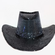 Шляпа ковбойская черная с пойетками