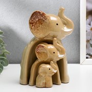 Сувенир керамика “Семейство слонов“ набор 3 шт 16,5х15х8 см фото
