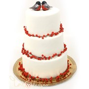 Свадебный торт Снегири №81 фото