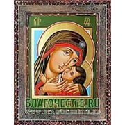 Благовещенская икона Корсунская Богородица, копия старой иконы, печать на дереве Высота иконы 11 см фотография