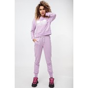 Трикотажный спортивный костюм с манжетами на брюках и рукавах, розовый М 3075 р. 42-50 фото