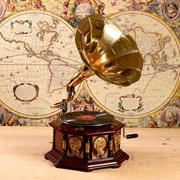 Граммофон труба сталь нержавеющая “Мартино“ (пластинка в комплекте) 37х37х69 см фото