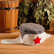 Колпак для бани шапка “Колпак для бани ушанка “, войлок, комбинированная фотография
