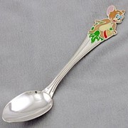 Десертная детская серебряная ложка “Мышонок“ фото