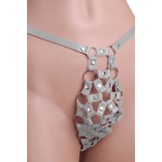 Белые мужские трусы-стринги из кожи Sitabella 3153-3 фото