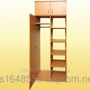 Шкаф для одежды и книг, полузакрытый 1-дверный, с антресолью, 802х519х2186 мм., 0635+0654 фото