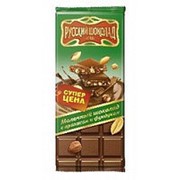 Шоколад Русский шоколад молочный с арахисом и фундуком, 85 гр. фото