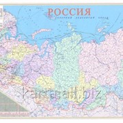 Карта России политико-административная настенная 100х180 см фото