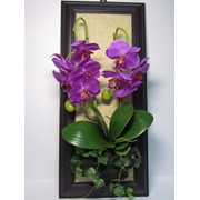 Панно с искусственной орхидеей фото
