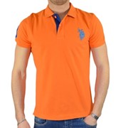 Мужская футболка поло U.S. Polo Assn. Fluo orange со скидкой 50% фотография
