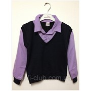 Детская одежда оптом Рубашка-обманка школьная для мальчиков оптом р.122-140 фото