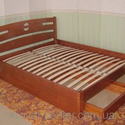 Кровать деревянная Сакура с двумя ящиками у изножья (190\200*120\140) массив - сосна, ольха, дуб. фото