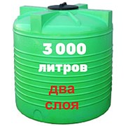 Емкость для сбора дождевой воды 3000 литров, зеленый, верт