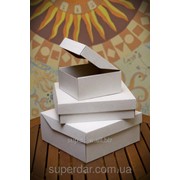 Коробка для тортов, чизкейков, пирогов, пирожных, 267х267х115 мм, белая фото