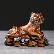 Статуэтка “Тигр на монетах“ бронзовый цвет фотография