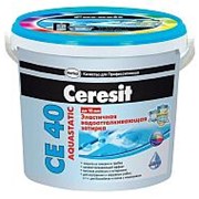 Затирка Ceresit СЕ 40 Aquastatic для швов до 10 мм эластичная водоотталкивающая противогрибковая мельба (2кг) фото
