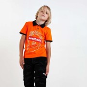 Футболка-поло для мальчика, цвет оранжевый, рост 116 см (6 лет) фотография