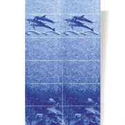 Панель ПВХ с Фризом (Дельфины) Синий фото