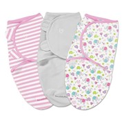 Конверт Summer Infant Конверт на липучке Swaddleme®, размер S/M, (3шт.), слоны/серый/розовый фото