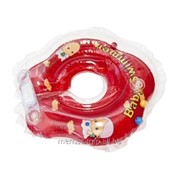 Круг на шею Baby Swimmer для купания детей от 0 до 24 месяцев красный полуцвет+погремушка ;BS02R-B