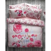 Комплект постельного белья панно Karaca Home June розовый фотография