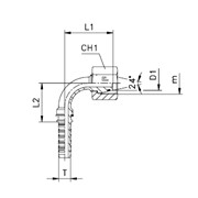 Фитинг угол 90° накидная гайка - конус 24° C O-RING - ISO 8434-1 (DIN 2353)