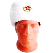 Сувенирная шапка-ушанка белого цвета фото